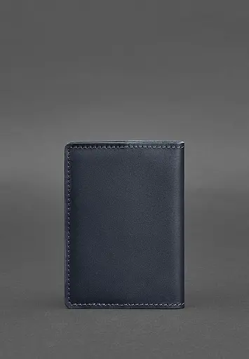 Кожаная обложка для паспорта и военного билета 1.3 темно-синяя - фото 5