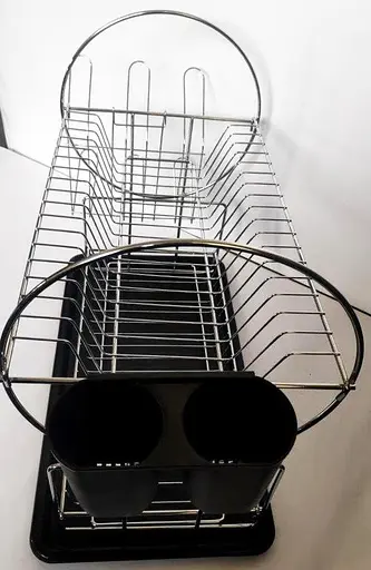 Сушарка для посуду Dish Rack WL-2605 двоярусна з піддоном та відсіком для приладів - фото 5