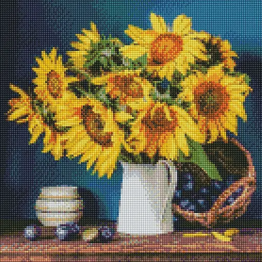 Алмазна мозаїка Яскраві соняшники Ідейка AMO7417 40х40 см