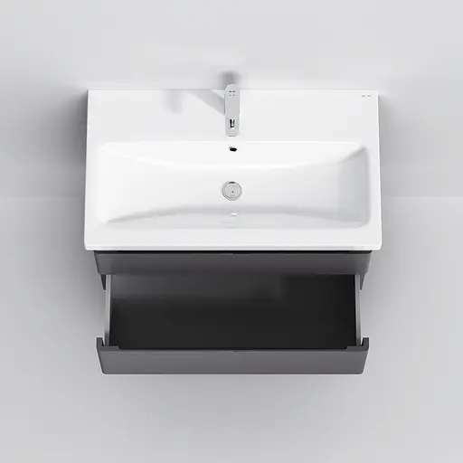 Тумба з умивальником AM.PM Hit підвісна 75 см графіт матовий M93A-FHX0752-WC0752GM38 Графіт - фото 8