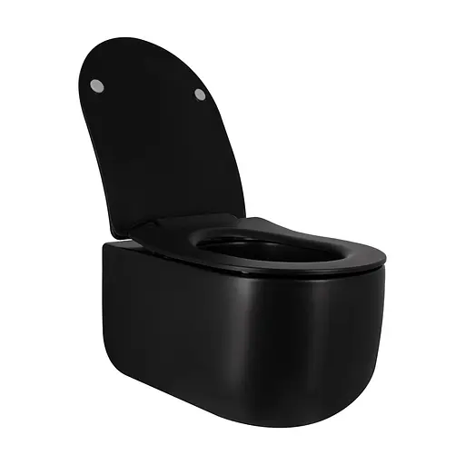 Унитаз подвесной Qtap Taurus безободковый с сиденьем Soft-close QT2433084EUQMB, Черный матовый - фото 3