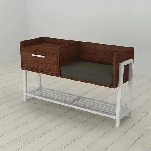 Банкетка з тумбочкою Ferrum-decor Бланка 540x1000x320 метал Білий ДСП Венге 16 мм (FRD-105304)