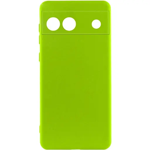Чохол Silicone Cover Lakshmi Full Camera (A) для Google Pixel 6a Салатовий / Neon Green