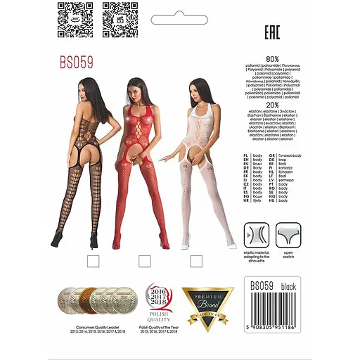 Бодистокинг Passion BS059 Red - фото 5