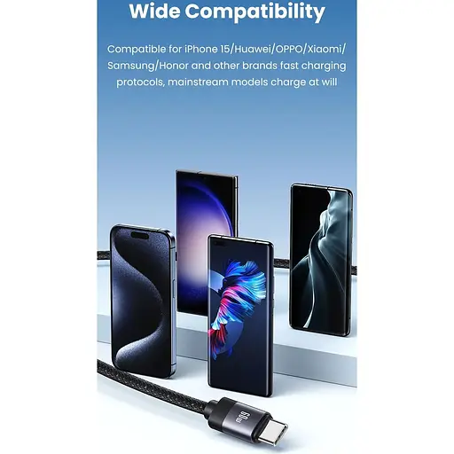 Кабель Usams US-SJ704 Rui Magnetic USB-C to USB-C 60W 1m Tarnish (SJ704USB01) [153983] - фото 3