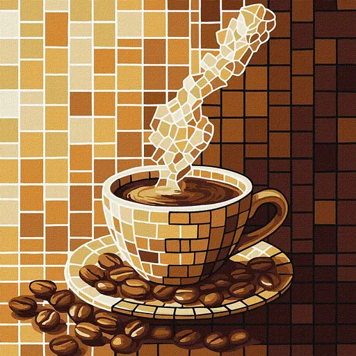 Картина за номерами "Вітраж. Кава" ©art_selena_ua Ідейка KHO5166, 30х30 см - фото 1