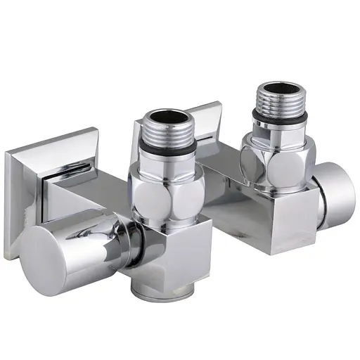 Кран вентильный угловой с американкой Solomon LUX 1/2″Cube Chrom 8888_ТЕН (1уп.) - фото 1