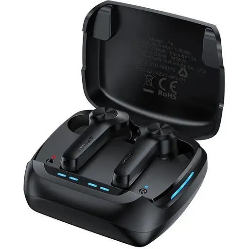 Игровые беспроводные TWS наушники Acefast T4 вакуумные черные