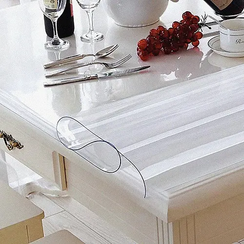 М'яке скло силіконова скатертина на стіл Soft Glass Захист для меблів (3.2х1.4 м) товщина - 1.5 мм Прозоре - фото 6