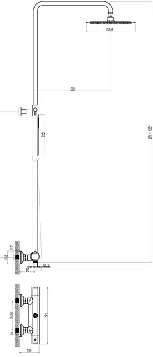 Душова система Imprese Centrum T-15410, Хром - фото 2