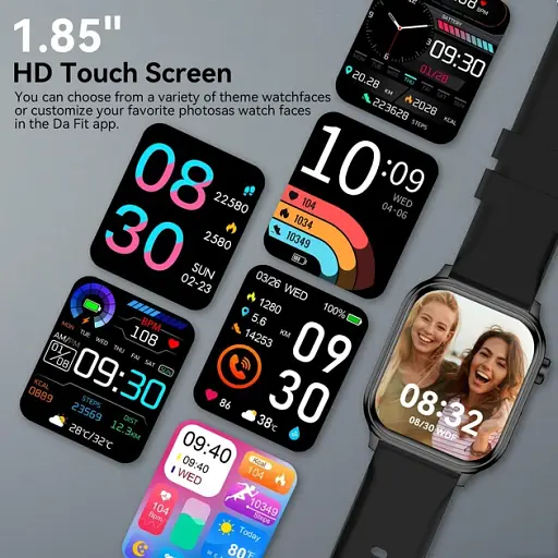 Смарт-годинник SENBONO G93 Black (пульсоксиметр, дзвінки) 2 ремінці - фото 5