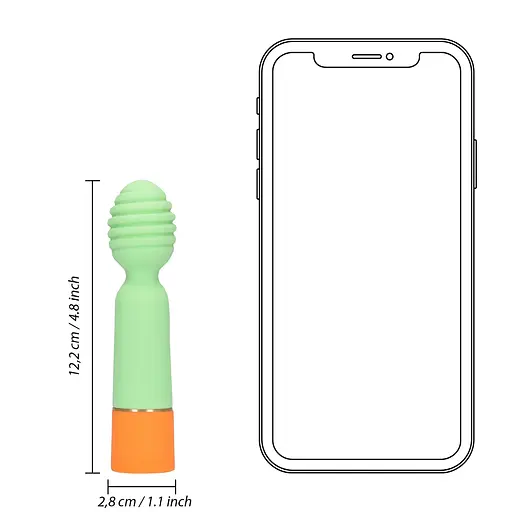 Вібратор Loveline Ribbed Mini 12 см зелений - фото 6