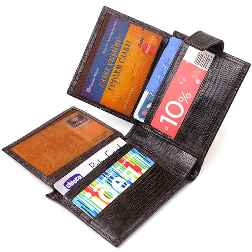 Мужской кожаный кошелек Canpellini 11х8.3х1 см acs0025057 - фото 5