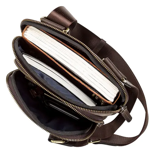 Сумка кожаная мужская SHVIGEL 21,5х24х4 см sum0012504 - фото 4