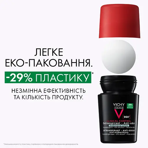 Антиперспірант для чоловіків Vichy Deo Clinical Control кульковий 96 годин захисту проти надмірного потовиділення та запаху 50 мл (MB469600) - фото 7