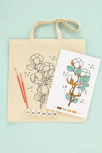 Набор экосумка-раскраска «Хлопок» хлопок 220 г/м2 38х42см ROSA Talent [CD] - фото 2
