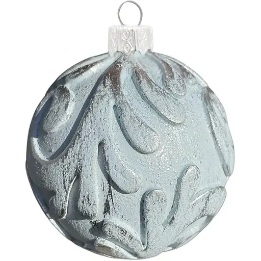 Набір ялинкових іграшок Dashuri Вінтаж 2 штуки по 8 см зі срібною поталлю, блакитний 80130307