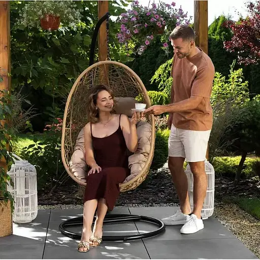 Підвісне крісло-кокон Di Volio Bacoli одномісне бежевий - фото 4