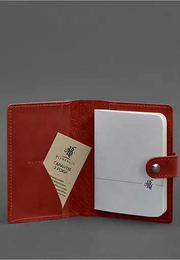 Женская кожаная обложка для паспорта коралловая 3.0 Инди - фото 3