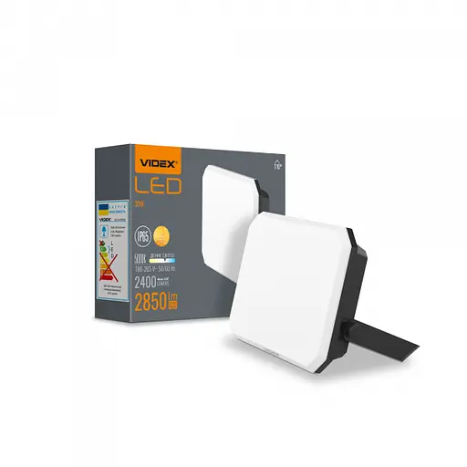 LED прожектор VIDEX F3 30W 5000K 220V Black (VLE-F3-0305B) - фото 1