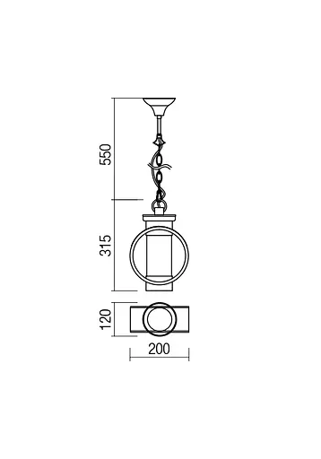 Підвісний вуличний світильник COMPASS SU E27 42W IP23 CF (5.1.1) Redo 9572 - фото 2