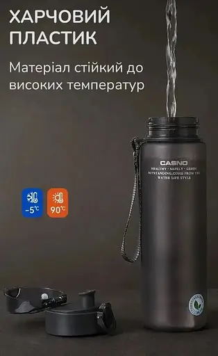 Пляшка для води Casno 850 мл KXN-1183 Сіра (KXN-1183_Grey) - фото 3