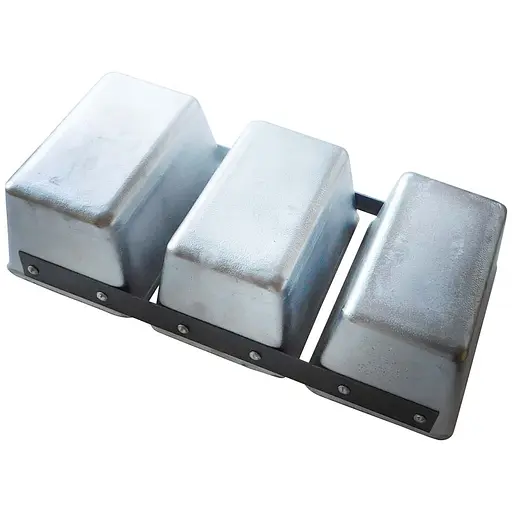 Форма тройная хлебная для выпечки бородинского хлеба Л12а алюминий (17*11*9 см) 81363 - фото 3