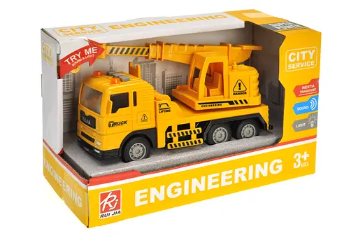 Машина "Автокран" инерционная, свет, звук RJ6824-4