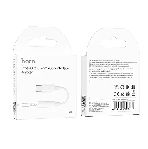 Кабель-перехiдник HOCO LS35 Type-C to 3.5mm digital audio converter White - фото 6