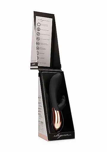 Вібратор-кролик Shots Elegance Opulent 20.3 см (чорний) - фото 16