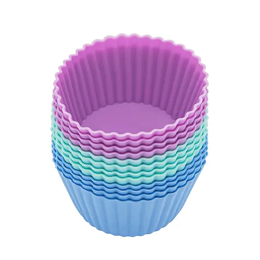 Набір силіконових форм для випічки кексів, мафінів, міні-тортиків 12 шт., A-plus 85544 - фото 8