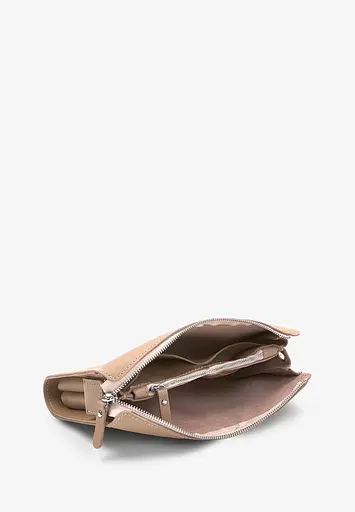 Шкіряний млатч світло-бежевий - фото 6