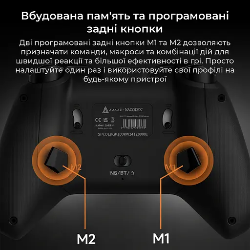 Беспроводной геймпад Ajazz GP100S RGB с зарядной станцией черный (GP100S-B) - фото 14