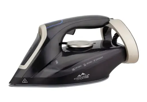 Утюг Monte MT-1518 керамическая подошва Anti-Calc Anti-Drip автоотключение Черный 3000 Вт - фото 1