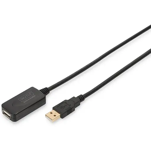 Подовжувач Digitus USB 2.0 Active Cable, A/M-A/F, 5м, чорний