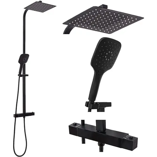 Душова система Rea Jet black mat чорний матовий REA-P9411, Чорний матовий - фото 1