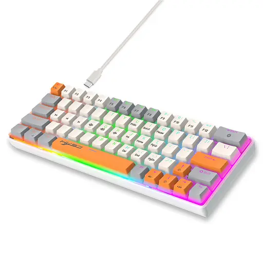 Игровая механическая проводная клавиатура HXSJ V500 / Blue Switch / 60% / RGB / Colourful - фото 1