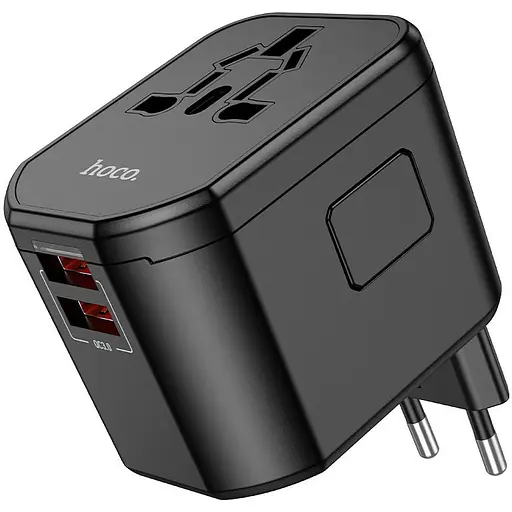 Універсальний зарядний пристрій HOCO AC15 Walker three-port PD20W(1C2A) universal conversion charger Black