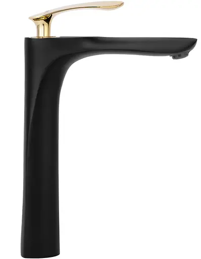 Змішувач для умивальника Rea Orbit високий black/золото REA-B2055 Чорний - фото 2
