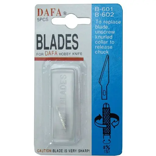 Набір лез для макетного ножа Dafa 40x0.8 мм 5 шт. В-601 (В-56) - фото 1