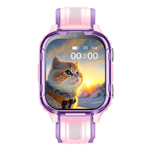 Детские смарт-часы Lemfo D55, 4G GPS Wi-Fi SIM розовый - фото 2