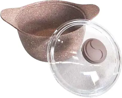 Каструля зі скляною кришкою O.M.S. Collection 3120 з гранітним покриттям 24 см 4.5 л Коричневий (Туреччина) - фото 2