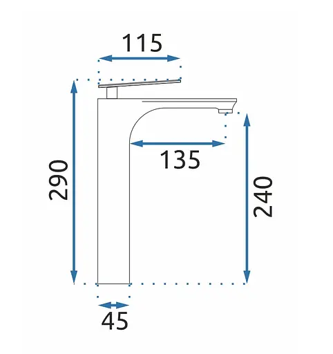 Смеситель для умывальника Rea Berg высокий хром REA-B2036 Хром - фото 5