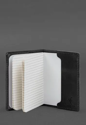 Кожаная обложка для военного билета офицера запаса 8.2 черная Crazy Horse - фото 5