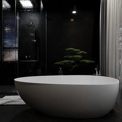 Ванна окремостояча матова Amdcon Palmyra 167x84 з литого каменю PALMYRA_167_MAT Білий матовий - фото 2