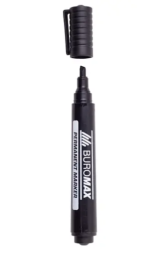 Маркер водостійкий, BM.8707-01, чорний, 12 шт. в упаковці