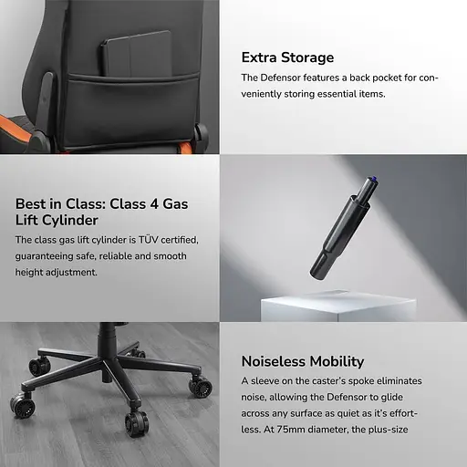 Игровое кресло Cougar Defensor Black Orange (DEFENSOR) - фото 14