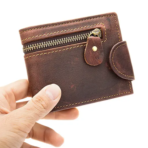 Мужской кожаный кошелек Vintage 9.5х11х2 см acs0014735 - фото 3