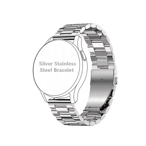 Комплект Tamister для годинника Amazfit GTR4 сріблястий (чохол + ремінець Rolex design 22 мм) - фото 6