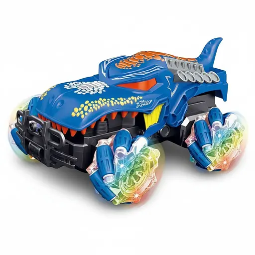 Машина-перевертыш на радиоуправлении ZJ 238-60 A с парогенератором, браслетом, роликовыми колесами, синяя, аккумулятор 3.7 V, 1:16